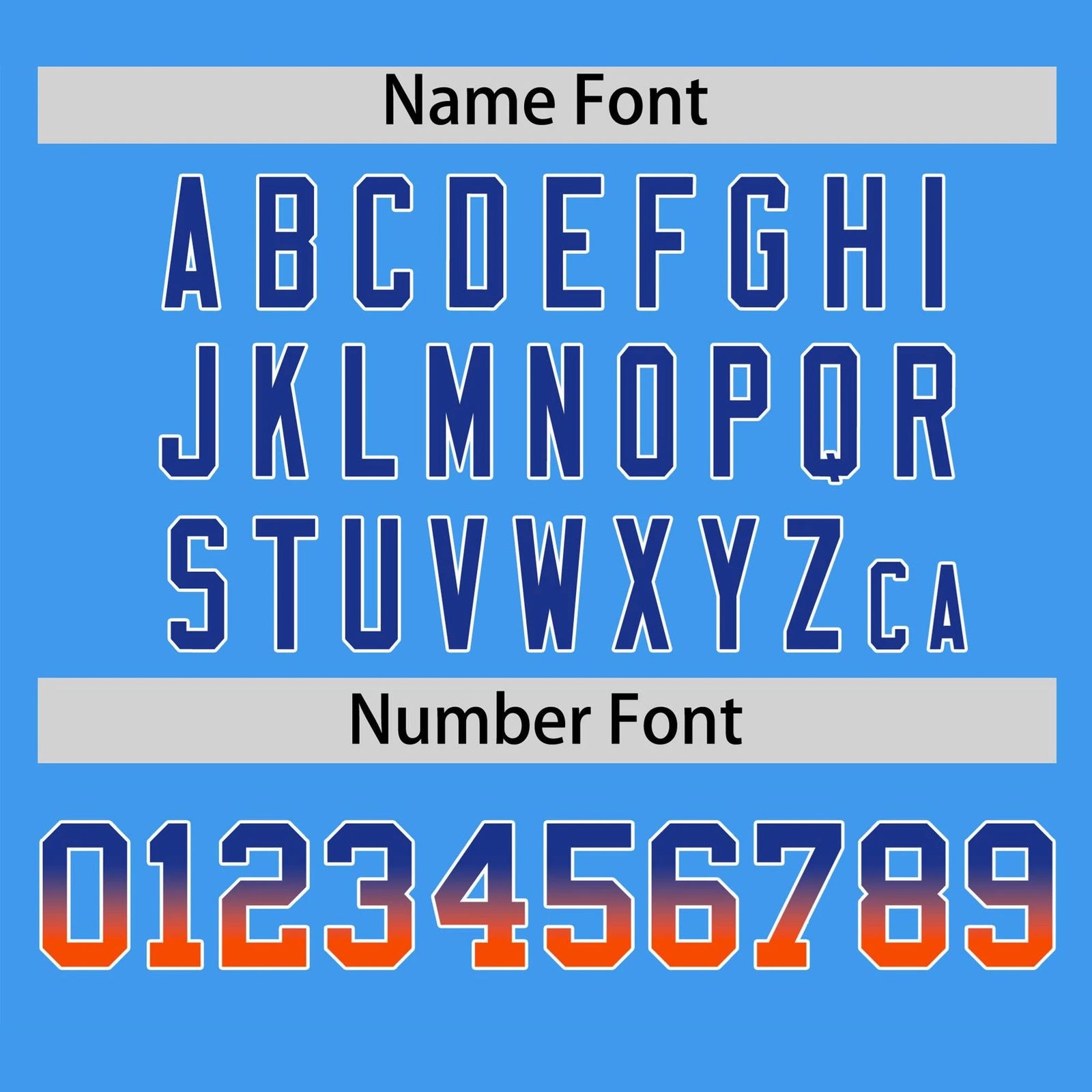 Custom Powder Blue Royal Blue-Orange Gradient Fashion Authentic Baseball Jersey