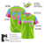 Custom Neon Green Powder Blue-Pink Gradient Fashion Authentic Baseball Jersey