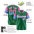 Custom Green Pink-Powder Blue Gradient Fashion Authentic Baseball Jersey