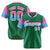 Custom Green Pink-Powder Blue Gradient Fashion Authentic Baseball Jersey