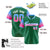 Custom Green Powder Blue-Pink Gradient Fashion Authentic Baseball Jersey