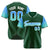 Custom Green Powder Blue-Aqua Gradient Fashion Authentic Baseball Jersey