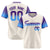 Custom Cream Purple-Powder Blue Gradient Fashion Authentic Baseball Jersey