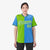 Custom Neon Green-Powder Blue Authentic Split Fashion Baseball Jersey