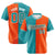 Custom Aqua Orange Authentic Split Fashion Baseball Jersey