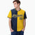 Custom Navy Gold Authentic Split Fashion Baseball Jersey