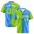 Custom Neon Green-Powder Blue Authentic Split Fashion Baseball Jersey