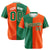 Custom Kelly Green Orange Authentic Split Fashion Baseball Jersey