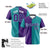 Custom Purple Aqua Authentic Split Fashion Baseball Jersey