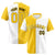 Custom Gold White Authentic Split Fashion Baseball Jersey