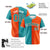 Custom Aqua Orange Authentic Split Fashion Baseball Jersey