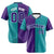 Custom Purple Aqua Authentic Split Fashion Baseball Jersey