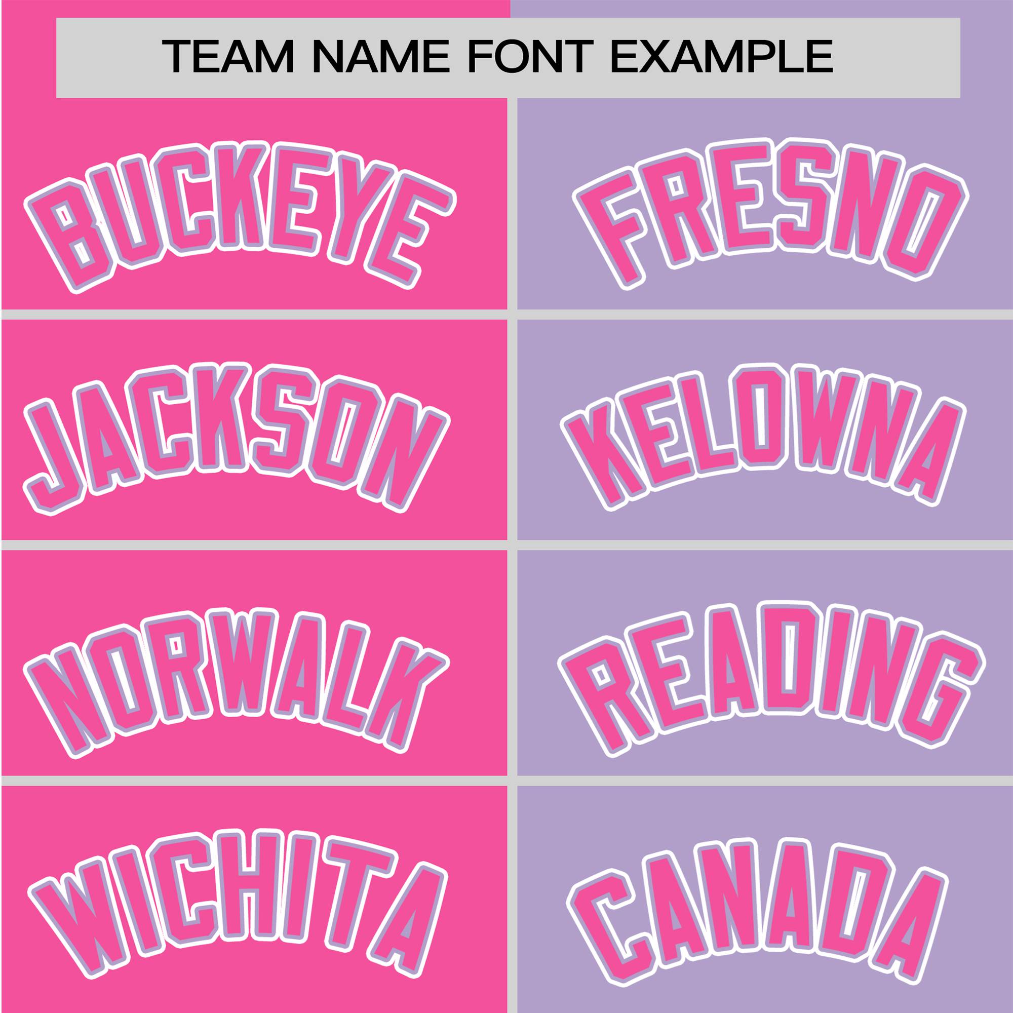 Custom Pink Light Purple Authentic Split Fashion Baseball Jersey