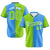 Custom Neon Green-Powder Blue Authentic Split Fashion Baseball Jersey