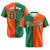 Custom Kelly Green Orange Authentic Split Fashion Baseball Jersey