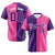 Custom Purple Pink Authentic Split Fashion Baseball Jersey