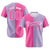 Custom Pink Light Purple Authentic Split Fashion Baseball Jersey