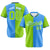 Custom Neon Green-Powder Blue Authentic Split Fashion Baseball Jersey