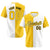 Custom Gold White Authentic Split Fashion Baseball Jersey