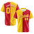 Custom Yellow Red Authentic Split Fashion Baseball Jersey