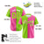 Custom Neon Green Pink Authentic Split Fashion Baseball Jersey