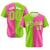 Custom Neon Green Pink Authentic Split Fashion Baseball Jersey