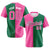 Custom Pink Kelly Green Authentic Split Fashion Baseball Jersey