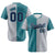 Custom Aqua Gray Authentic Split Fashion Baseball Jersey