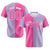 Custom Pink Light Purple Authentic Split Fashion Baseball Jersey