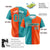 Custom Aqua Orange Authentic Split Fashion Baseball Jersey