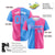 Custom Powder Blue Pink Authentic Split Fashion Baseball Jersey