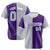 Custom Gray Purple Authentic Split Fashion Baseball Jersey