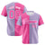 Custom Pink Light Purple Authentic Split Fashion Baseball Jersey