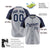 Custom Gray Navy White Authentic Colored Buttons Baseball Jersey