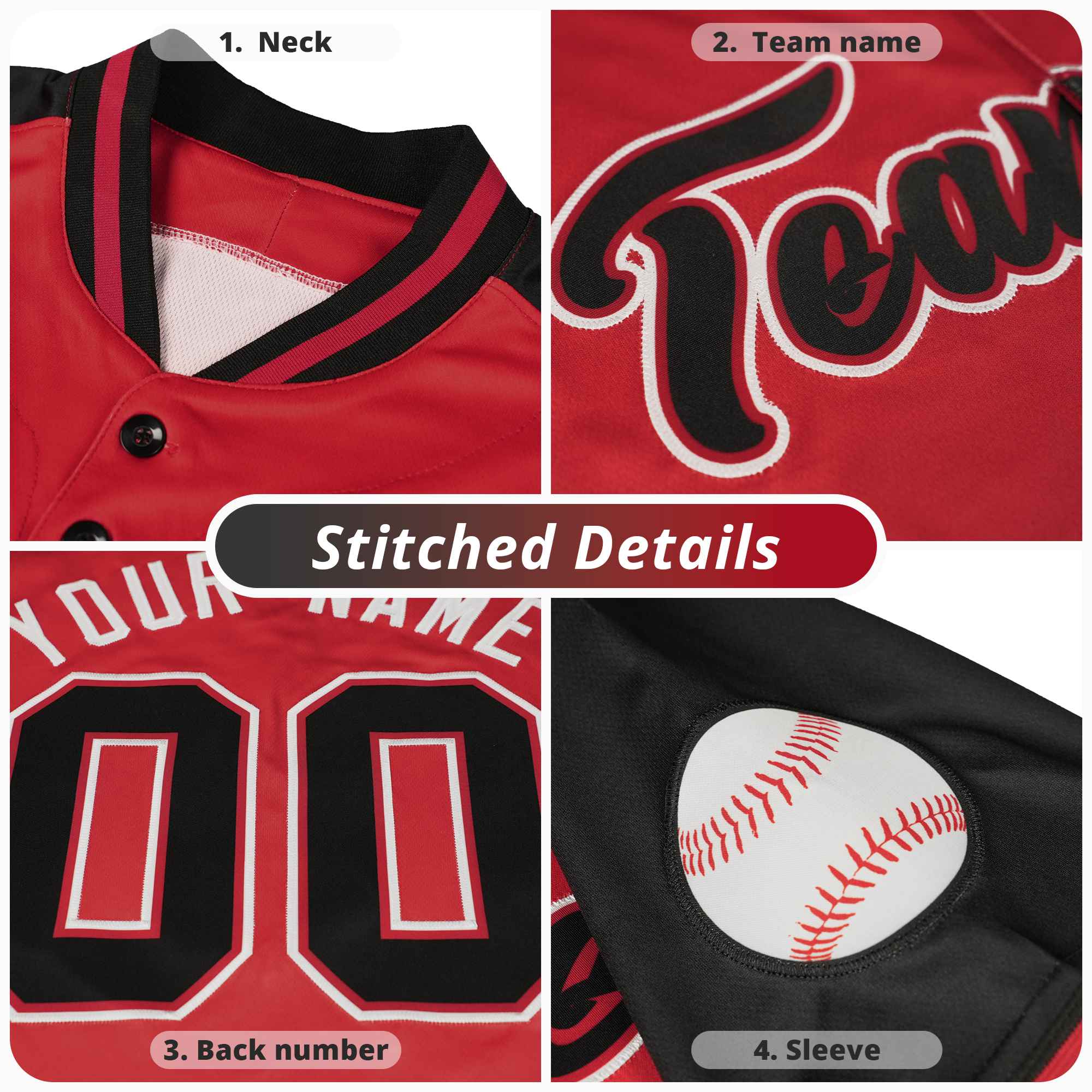 Custom Black Crimson Old Gold Authentic Colored Buttons Baseball Jersey