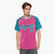 Custom Pink Aqua White Authentic Colored Buttons Baseball Jersey