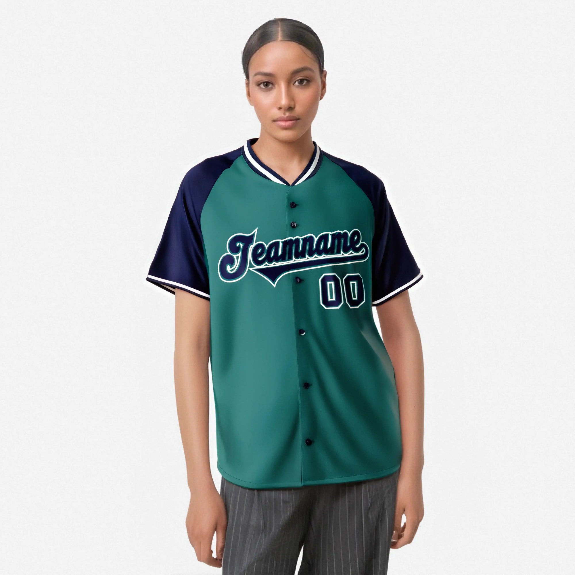 Custom Kelly Green Gray White Authentic Colored Buttons Baseball Jersey