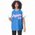 Custom Blue White Pink Authentic Colored Buttons Baseball Jersey