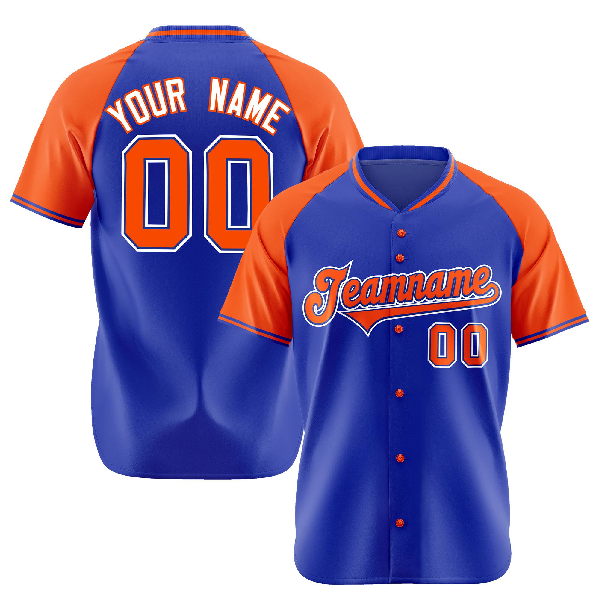 Custom Purple Orange White Authentic Colored Buttons Baseball Jersey