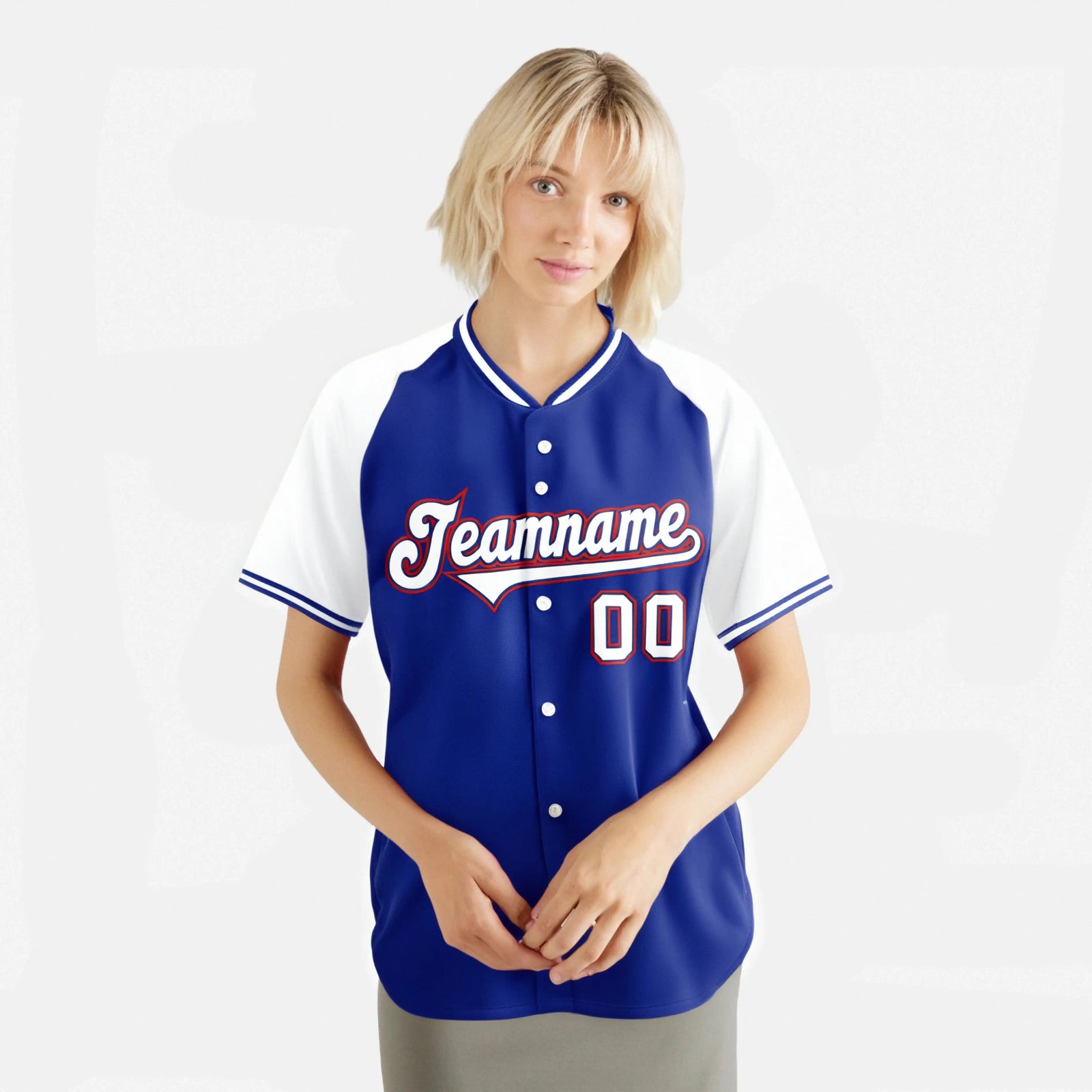 Custom Purple White Red Authentic Colored Buttons Baseball Jersey