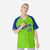 Custom Neon Green Blue White Authentic Colored Buttons Baseball Jersey