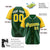 Custom Kelly Green Yellow White Authentic Colored Buttons Baseball Jersey