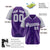 Custom Purple Gray White Authentic Colored Buttons Baseball Jersey