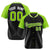 Custom Black Neon Green White Authentic Colored Buttons Baseball Jersey