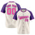 Custom Cream Purple Pink Authentic Colored Buttons Baseball Jersey