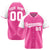 Custom Pink White Authentic Colored Buttons Baseball Jersey