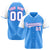 Custom Blue White Pink Authentic Colored Buttons Baseball Jersey