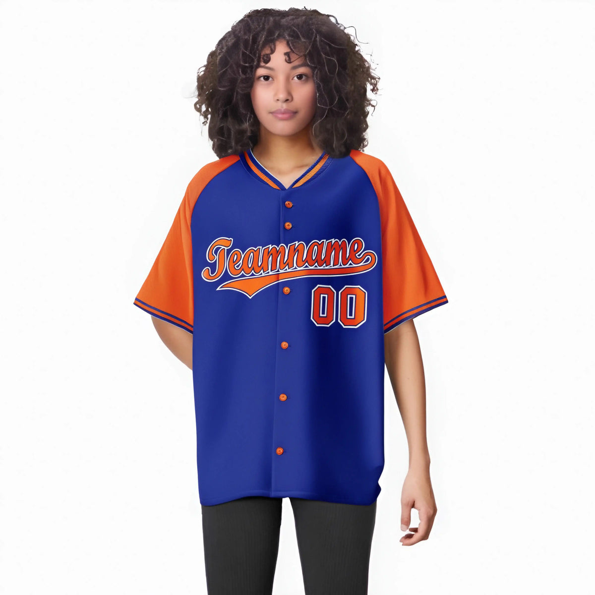 Custom Purple Orange White Authentic Colored Buttons Baseball Jersey