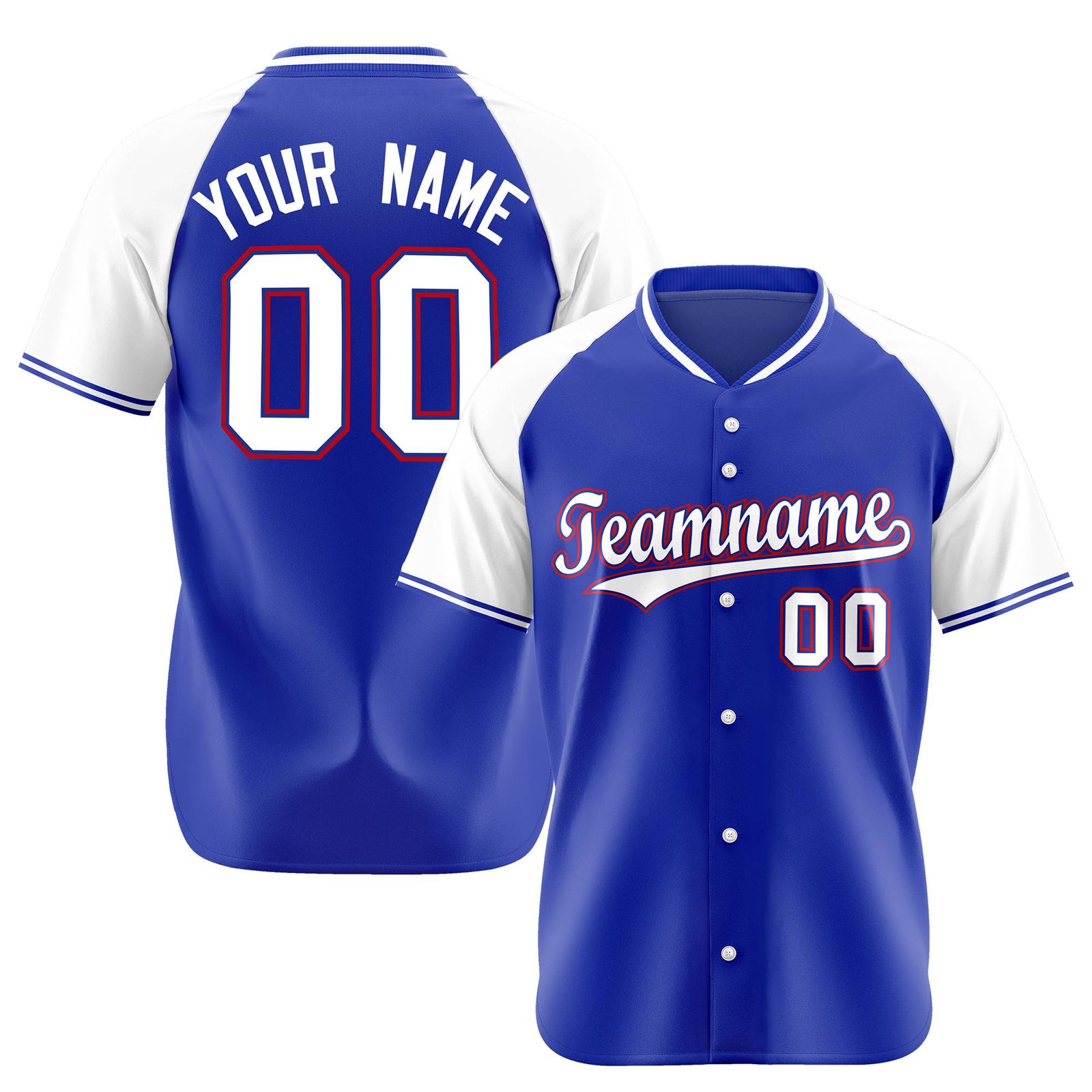 Custom Purple White Red Authentic Colored Buttons Baseball Jersey