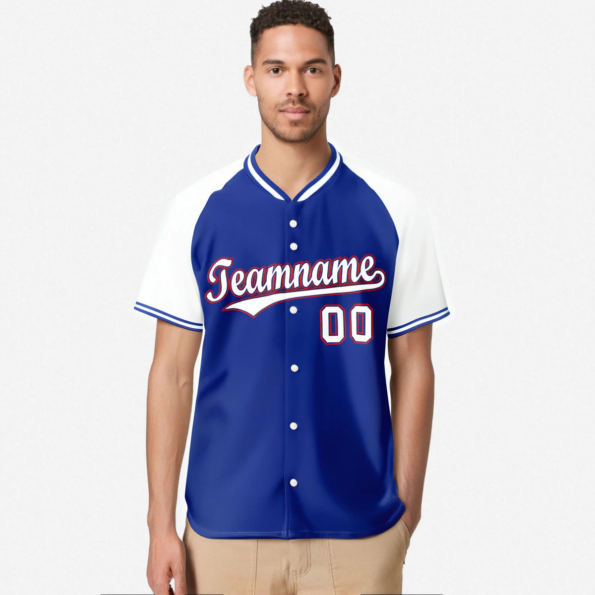 Custom Purple White Red Authentic Colored Buttons Baseball Jersey